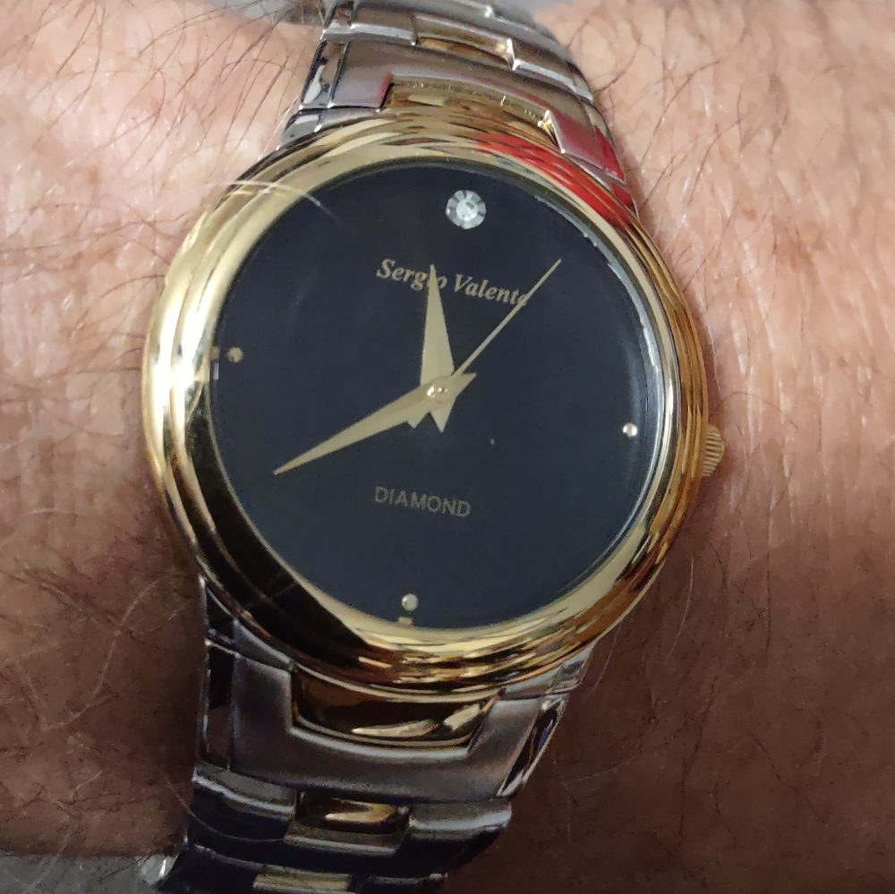 Sergio Valente Genuine Diamond Unisex Two-Tone Watch
